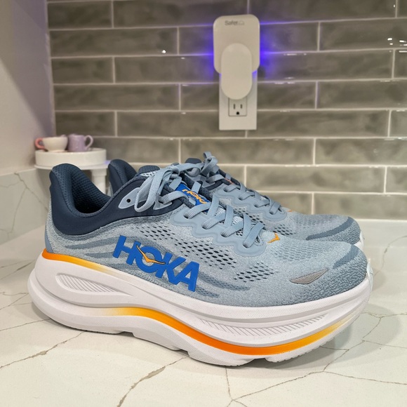 Hoka Bondi 9 Running Shoes. Men’s Size 10D Color Drizzle / Downpour - Picture 1 of 9